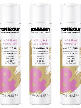 Toni & Guy Volume Addiction Conditioner Fine Hair Volumizing Hair Care 250ml 3PK